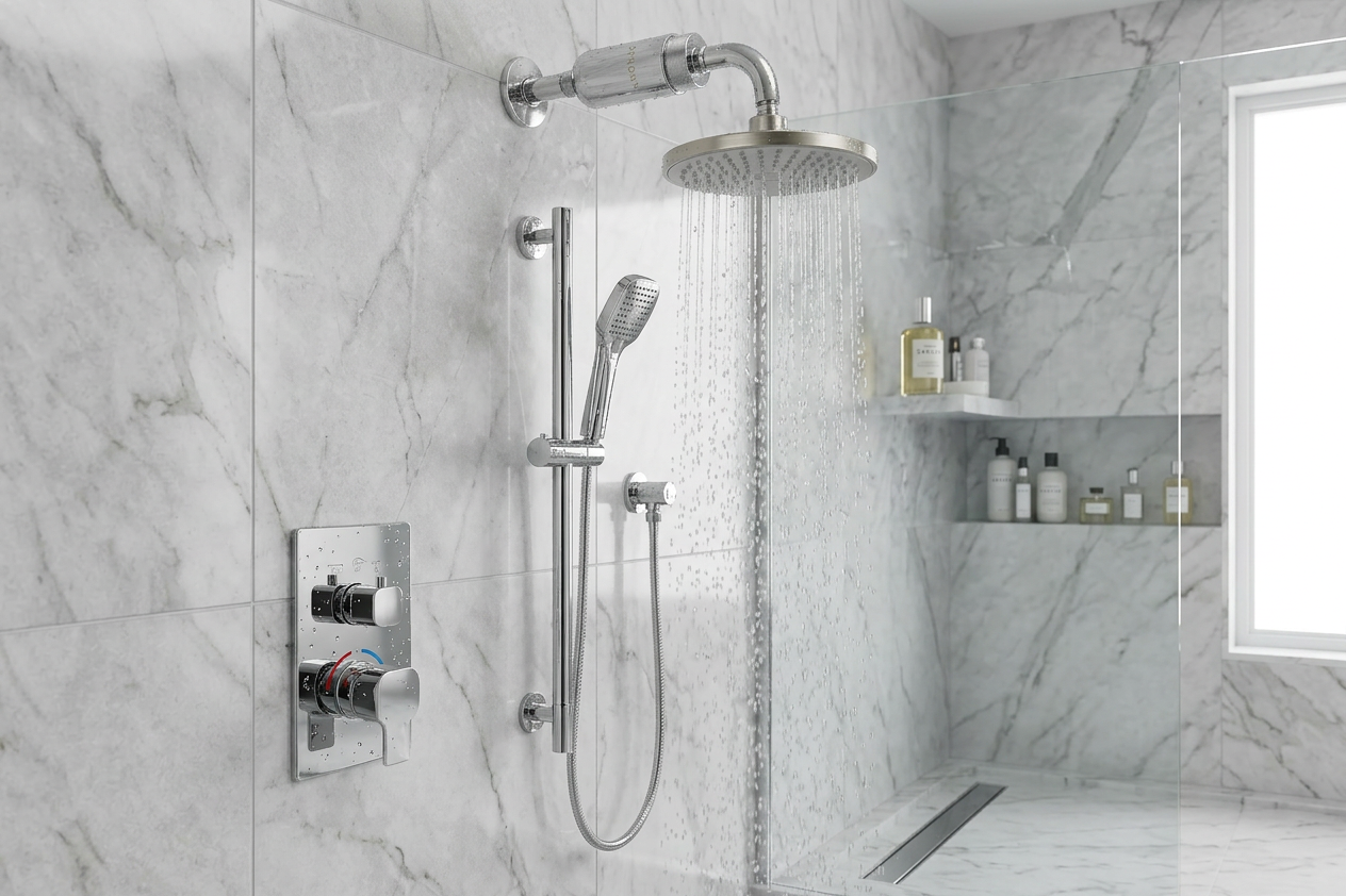 SYNONX Filter in luxury marble bathroom